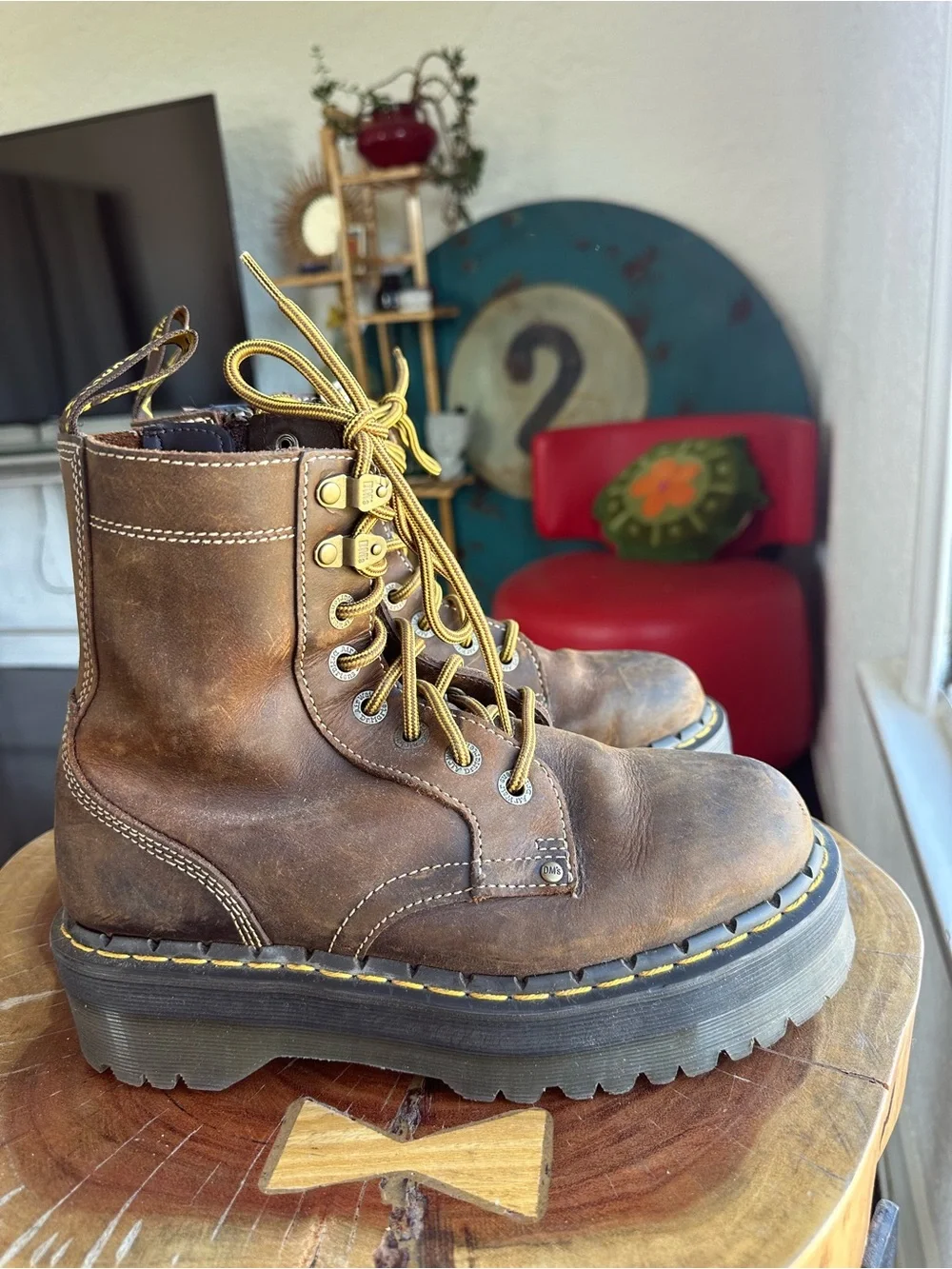 Dr. Martens Brown Leather Jadon Archive Boots